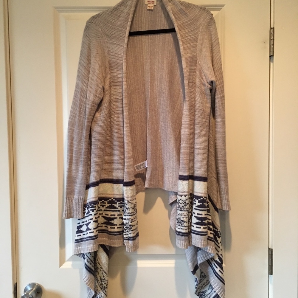 Long hemmed open cardigan